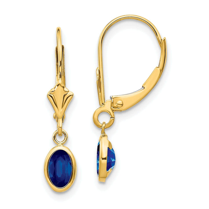 Lovely Rita's Earrings 14k Yellow Gold Sapphire Birthstone Earrings
