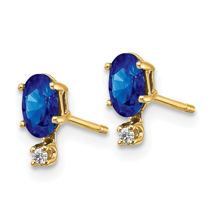 Lovely Rita's Earrings 14k Yellow Gold Sapphire Birthstone Post Earrings