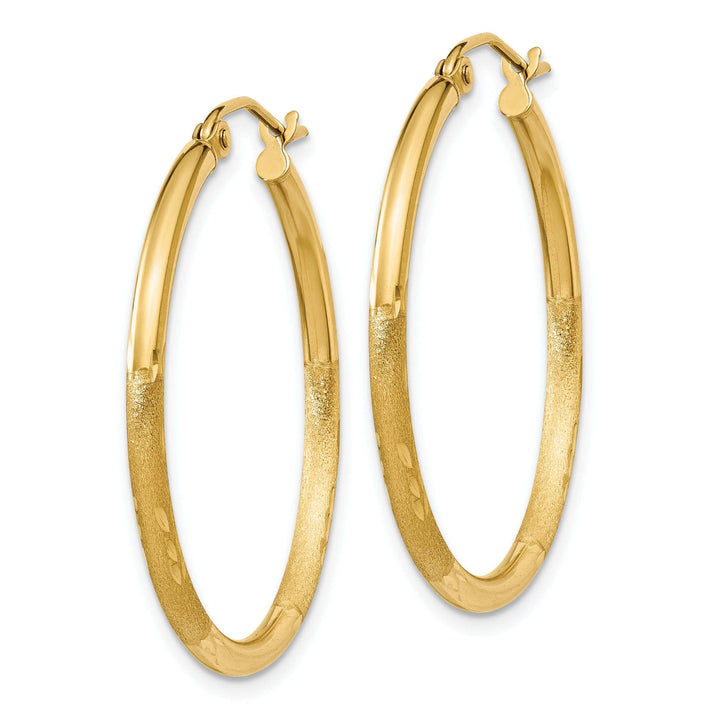 Lovely Rita's Earrings 14k Yellow Gold Satin D.C 2MM Round Tube Earring
