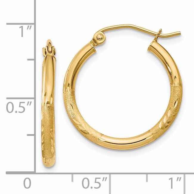 Lovely Rita's Earrings 14k Yellow Gold Satin D.C 2MM Round Tube Earring