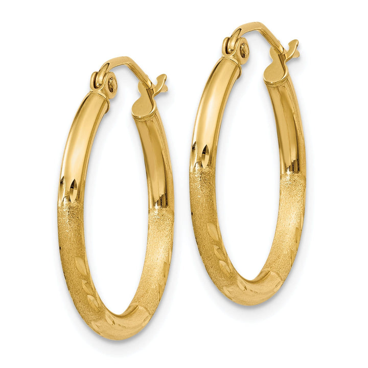 Lovely Rita's Earrings 14k Yellow Gold Satin D.C 2MM Round Tube Earring