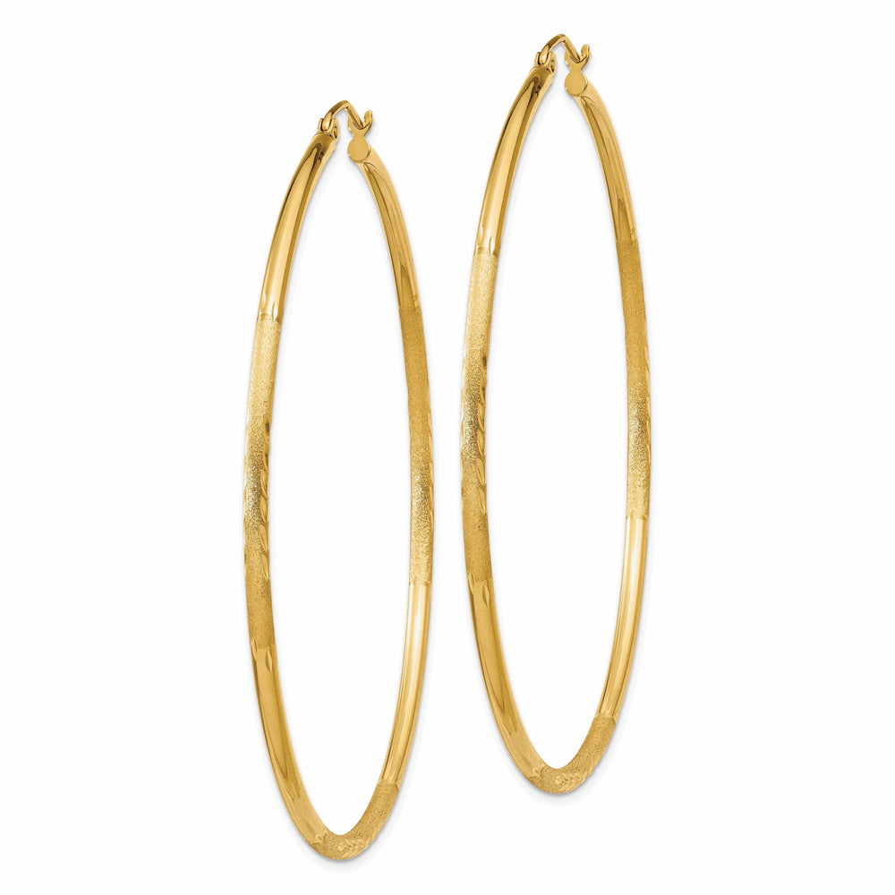 Lovely Rita's Earrings 14k Yellow Gold Satin D.C 2MM Round Tube Earrings
