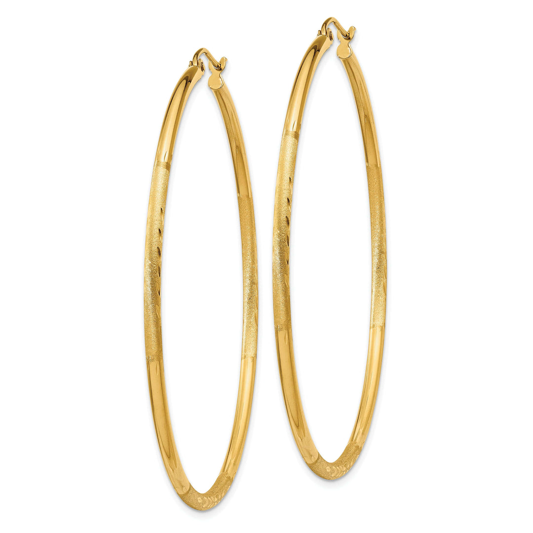 Lovely Rita's Earrings 14k Yellow Gold Satin D.C 2MM Round Tube Earrings