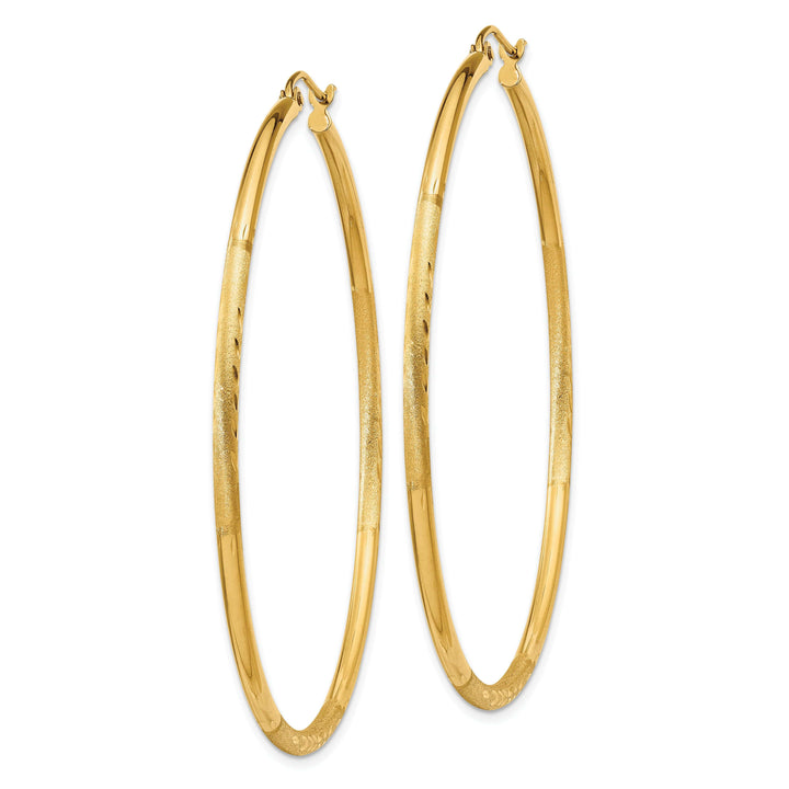 Lovely Rita's Earrings 14k Yellow Gold Satin D.C 2MM Round Tube Earrings