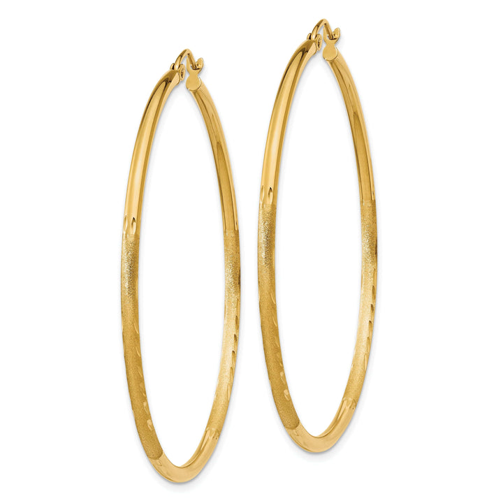 Lovely Rita's Earrings 14k Yellow Gold Satin D.C 2MM Round Tube Earrings