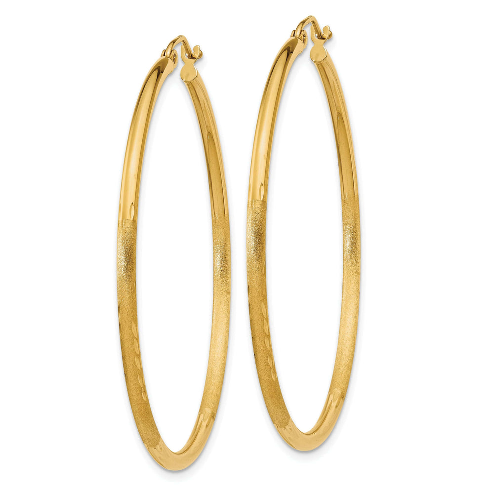 Lovely Rita's Earrings 14k Yellow Gold Satin D.C 2MM Round Tube Earrings