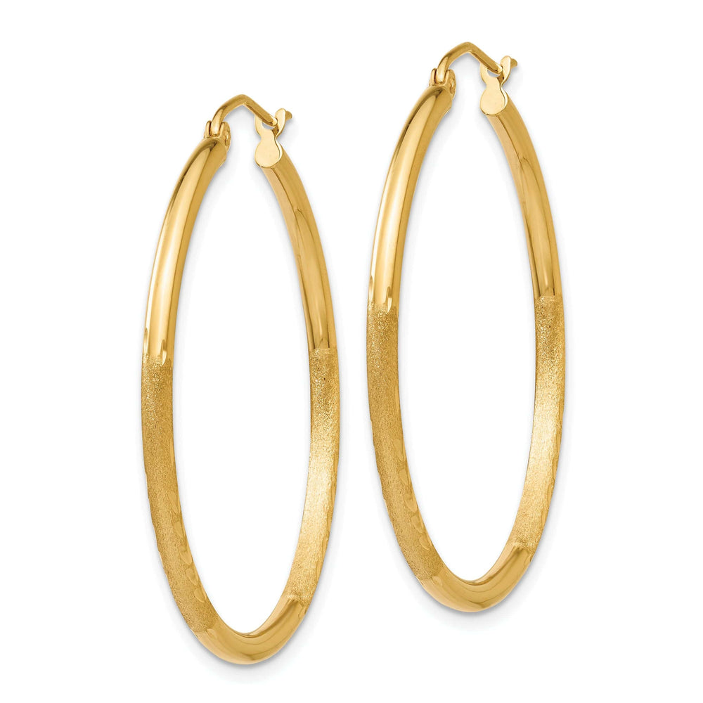 Lovely Rita's Earrings 14k Yellow Gold Satin D.C 2MM Round Tube Earrings