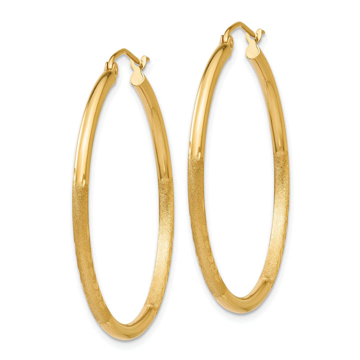 Lovely Rita's Earrings 14k Yellow Gold Satin D.C 2MM Round Tube Earrings