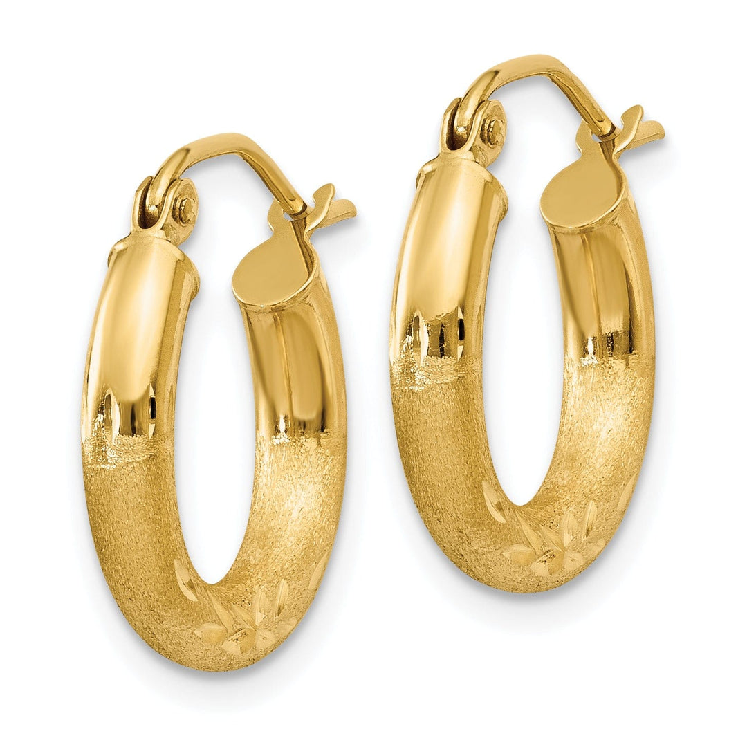 Lovely Rita's Earrings 14k Yellow Gold Satin D.C 3MM Round Tube Earrings