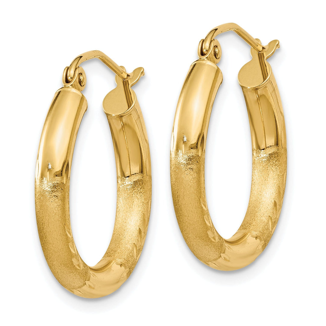 Lovely Rita's Earrings 14k Yellow Gold Satin D.C 3MM Round Tube Earrings