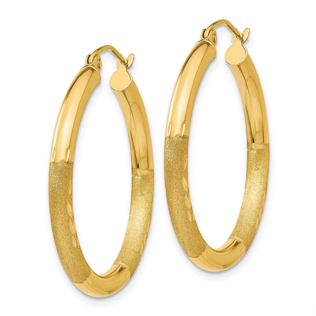 Lovely Rita's Earrings 14k Yellow Gold Satin D.C 3MM Round Tube Earrings