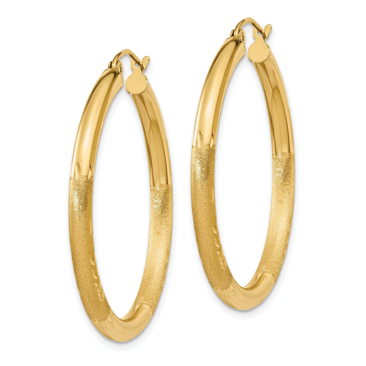 Lovely Rita's Earrings 14k Yellow Gold Satin D.C 3MM Round Tube Earrings