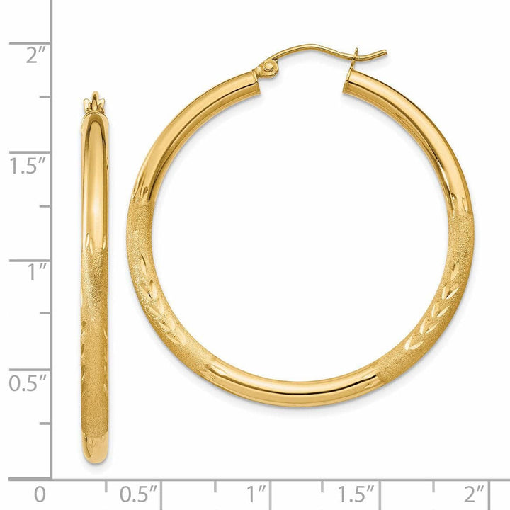 Lovely Rita's Earrings 14k Yellow Gold Satin D.C 3MM Round Tube Earrings