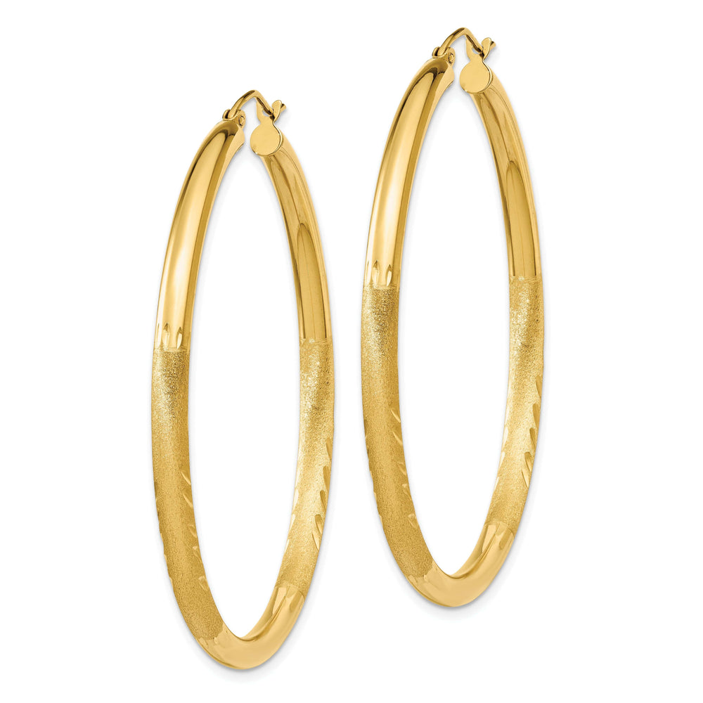 Lovely Rita's Earrings 14k Yellow Gold Satin D.C 3MM Round Tube Earrings