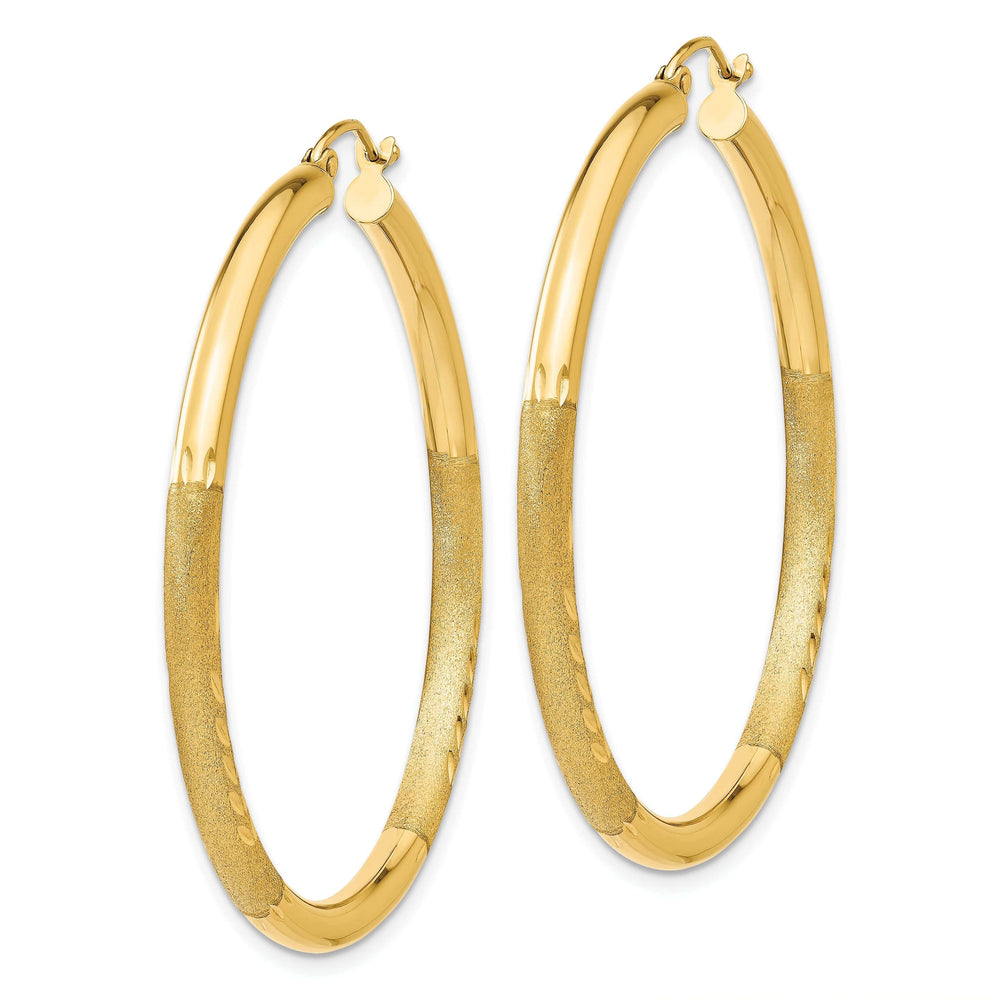 Lovely Rita's Earrings 14k Yellow Gold Satin D.C 3MM Round Tube Earrings