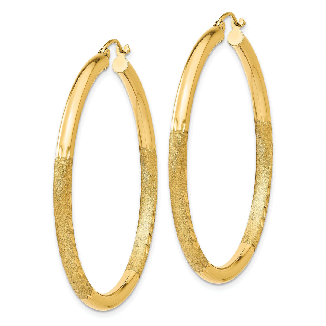 Lovely Rita's Earrings 14k Yellow Gold Satin D.C 3MM Round Tube Earrings