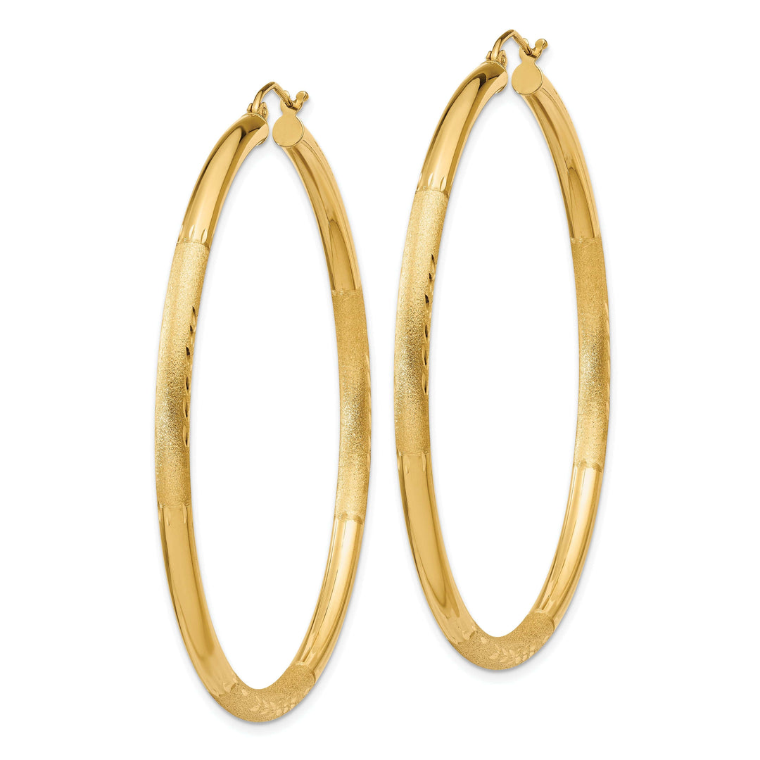 Lovely Rita's Earrings 14k Yellow Gold Satin D.C 3MM Round Tube Earrings