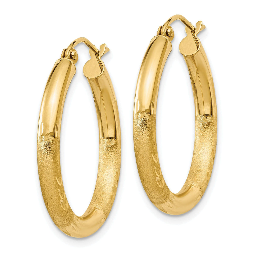 Lovely Rita's Earrings 14k Yellow Gold Satin D.C 3MM Round Tube Earrings