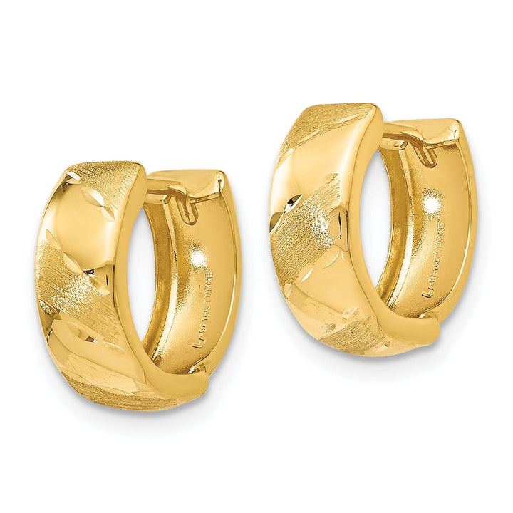 Lovely Rita's Earrings 14k Yellow Gold Satin Hinged Hoop Earrings