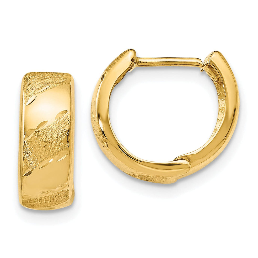 Lovely Rita's Earrings 14k Yellow Gold Satin Hinged Hoop Earrings