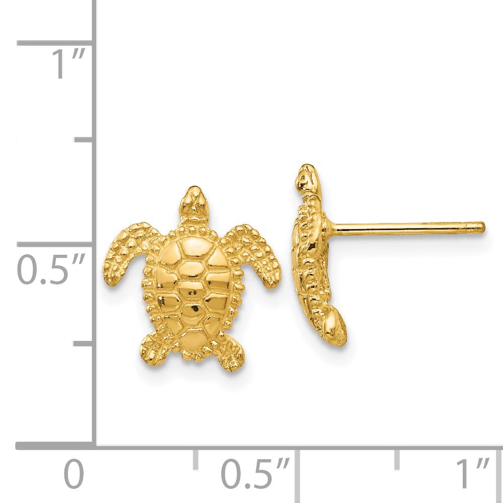 Lovely Rita's Earrings 14k Yellow Gold Sea Turtle Post Earring