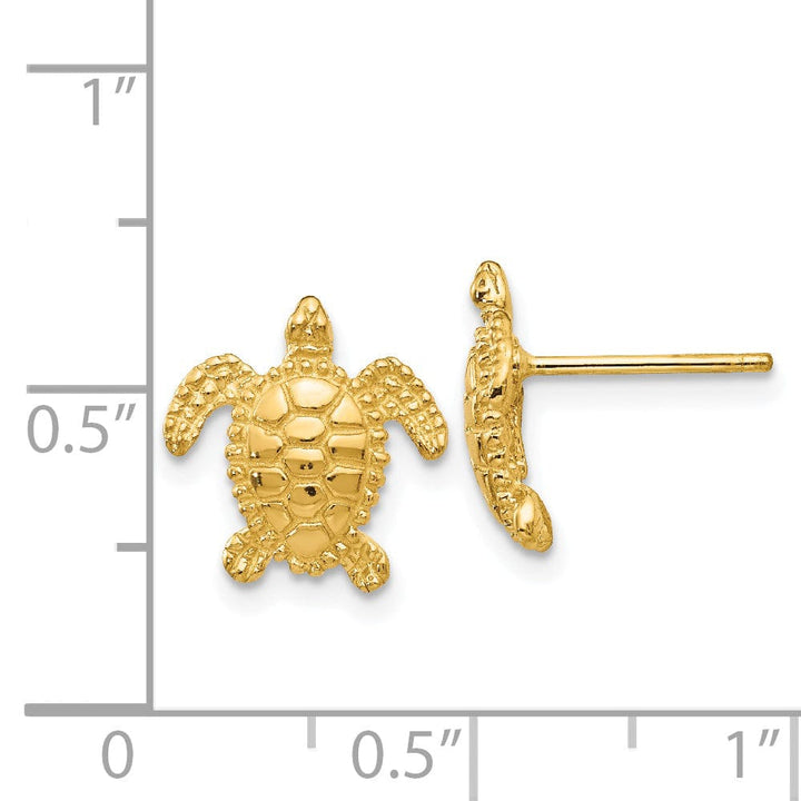 Lovely Rita's Earrings 14k Yellow Gold Sea Turtle Post Earring