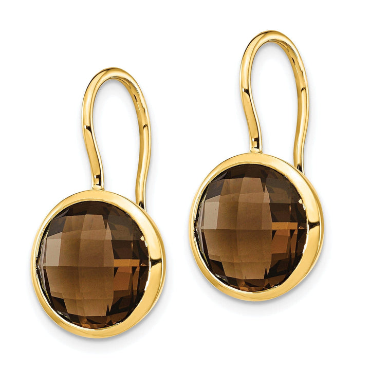 Lovely Rita's Earrings 14k Yellow Gold Smokey Quartz Earrings