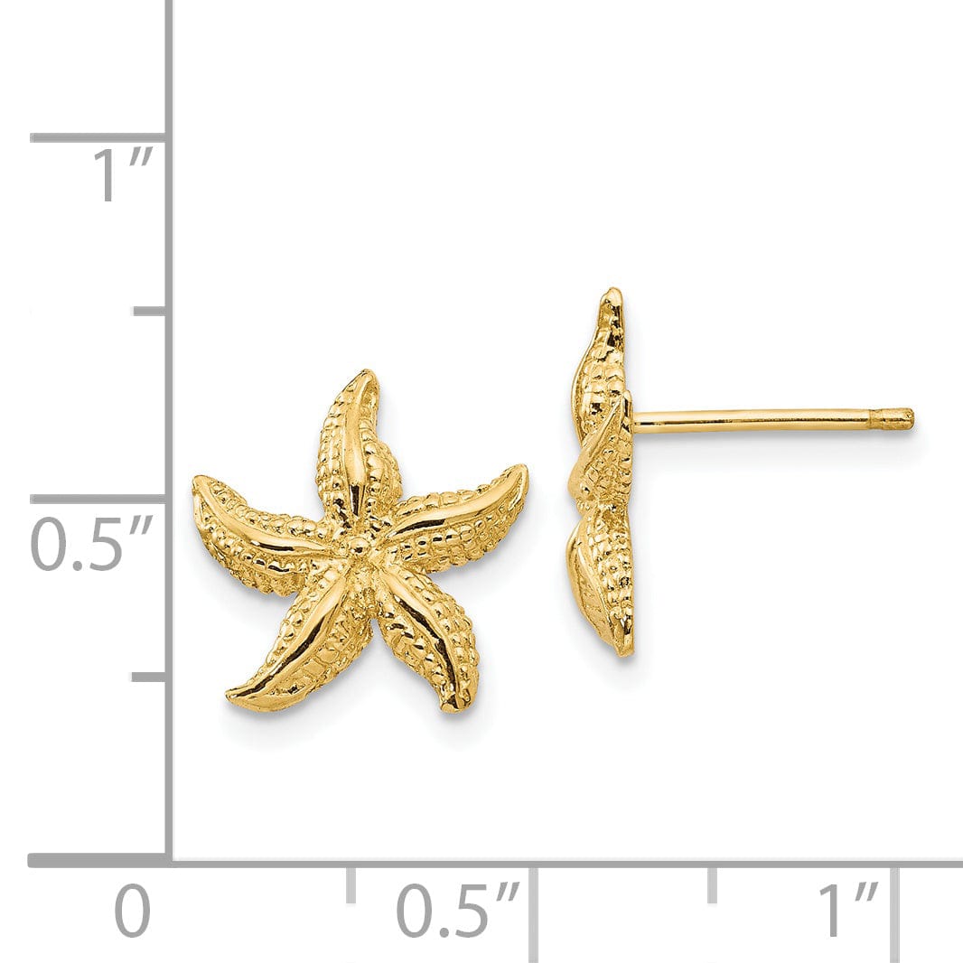 Lovely Rita's Earrings 14k Yellow Gold Starfish Earrings