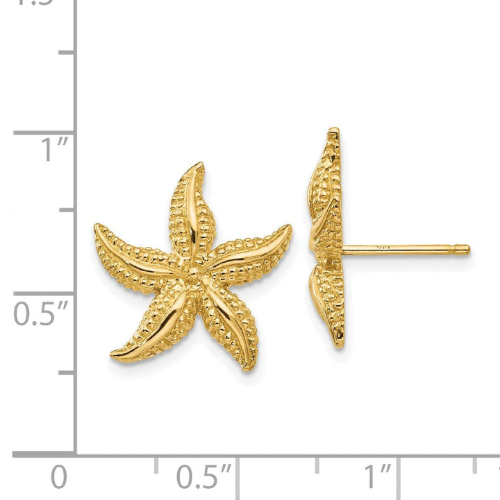 Lovely Rita's Earrings 14k Yellow Gold Starfish Post Earrings