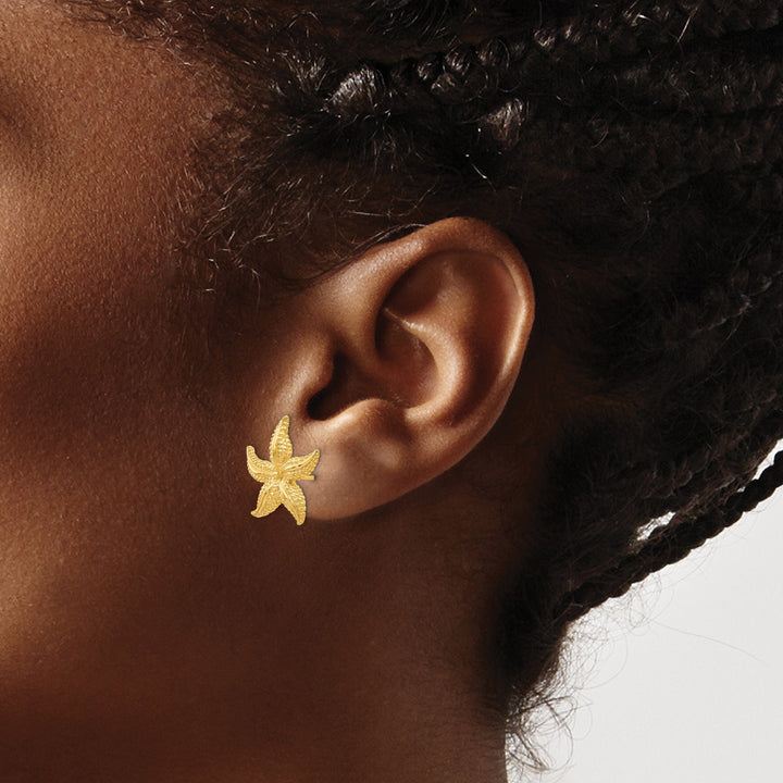 Lovely Rita's Earrings 14k Yellow Gold Starfish Post Earrings