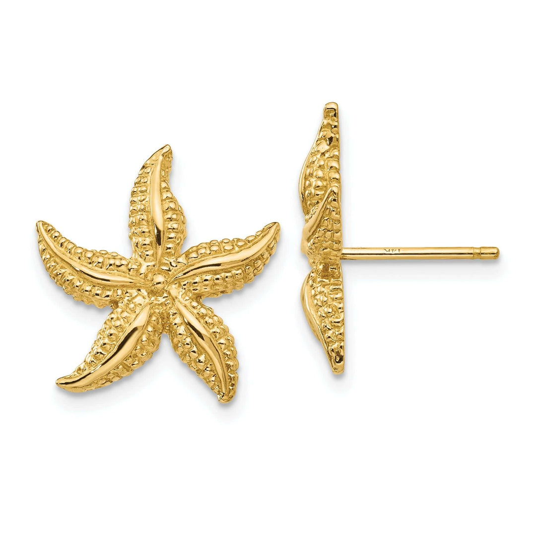 Lovely Rita's Earrings 14k Yellow Gold Starfish Post Earrings