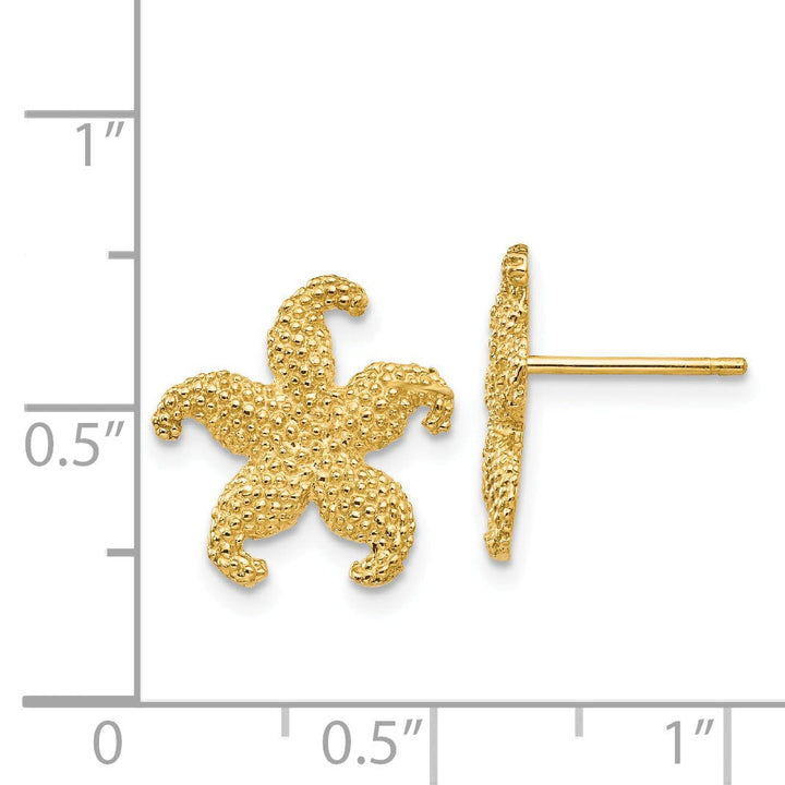 Lovely Rita's Earrings 14k Yellow Gold Starfish Post Earrings