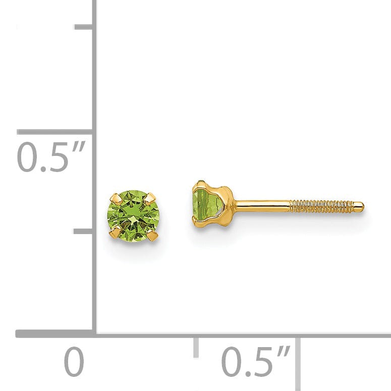 Lovely Rita's Earrings 14k Yellow Gold Synthetic Peridot Earrings