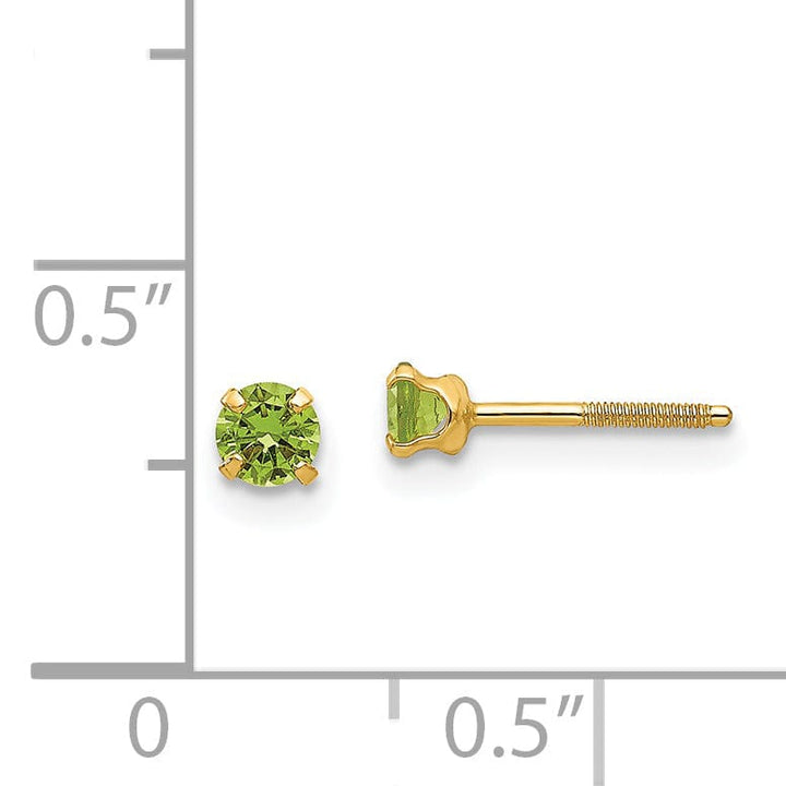 Lovely Rita's Earrings 14k Yellow Gold Synthetic Peridot Earrings