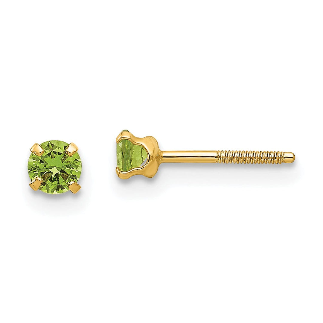 Lovely Rita's Earrings 14k Yellow Gold Synthetic Peridot Earrings