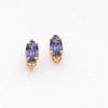 Lovely Rita's Earrings 14k Yellow Gold Tanzanite Diamond Marquise Stud Ea