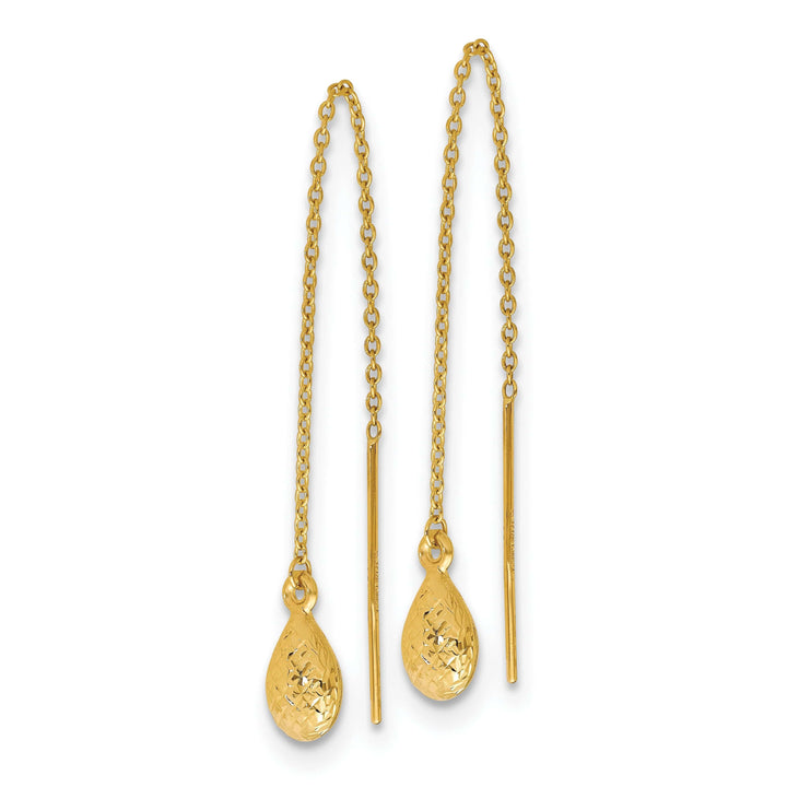 Lovely Rita's Earrings 14k Yellow Gold Tear Drop Threader Earrings