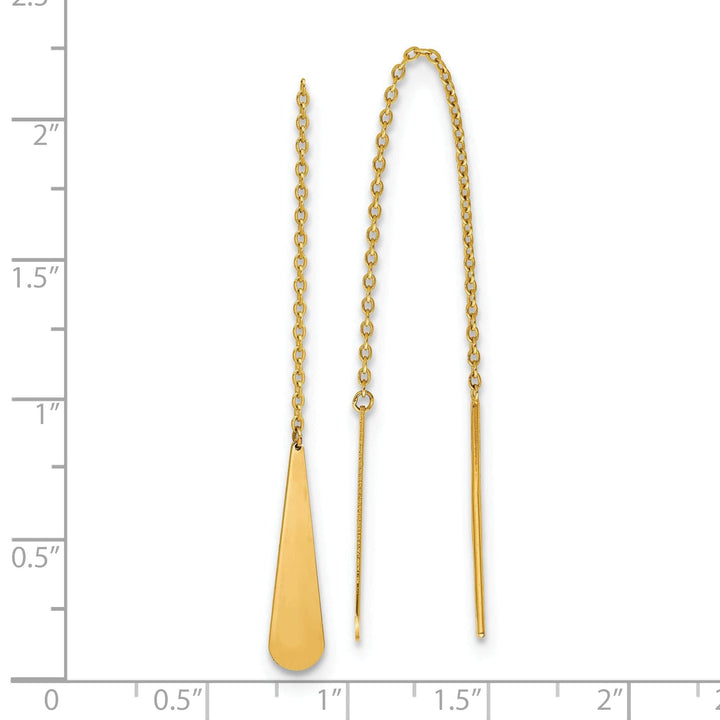 Lovely Rita's Earrings 14k Yellow Gold Tear Drop Threader Earrings