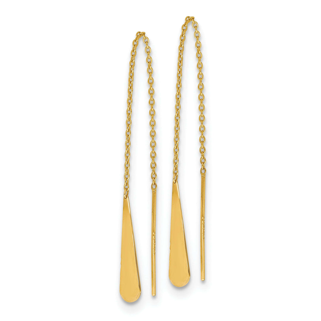 Lovely Rita's Earrings 14k Yellow Gold Tear Drop Threader Earrings