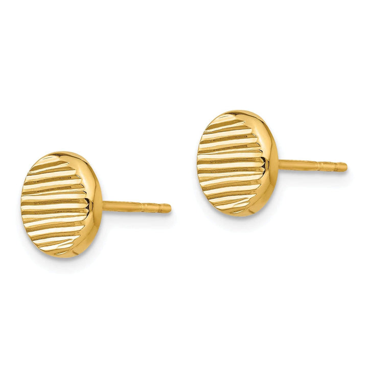 Lovely Rita's Earrings 14k Yellow Gold Textured Disc Post Earrings