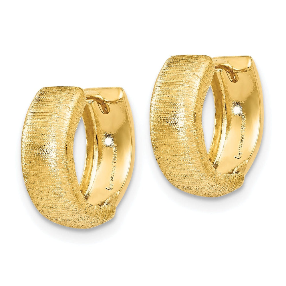 Lovely Rita's Earrings 14k Yellow Gold Textured Hinged Hoop Earrings