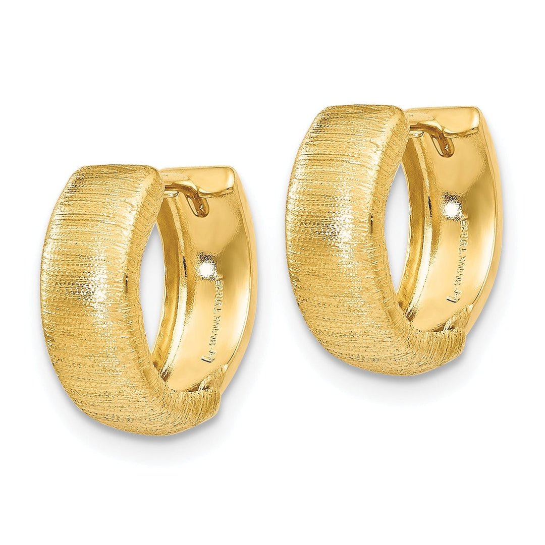 Lovely Rita's Earrings 14k Yellow Gold Textured Hinged Hoop Earrings