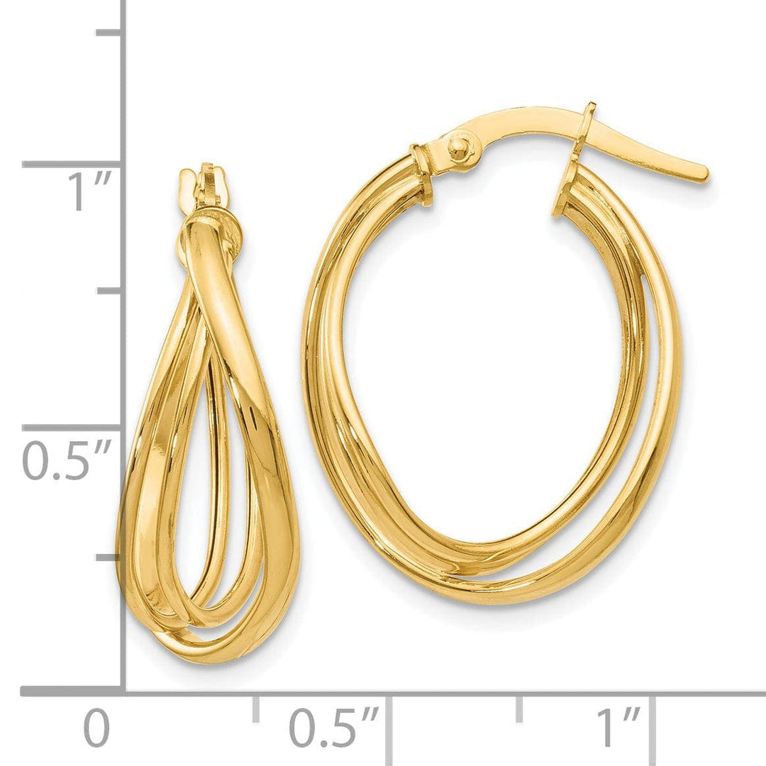 Lovely Rita's Earrings 14k Yellow Gold Twist Hoop Earrings