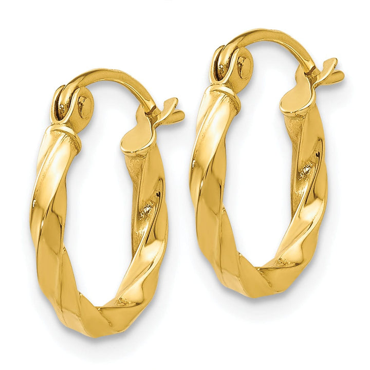 Lovely Rita's Earrings 14k Yellow Gold Twist Polished Hoop Earring