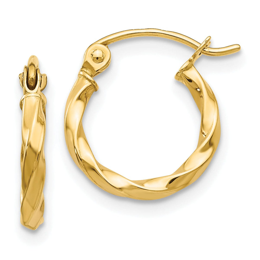 Lovely Rita's Earrings 14k Yellow Gold Twist Polished Hoop Earring