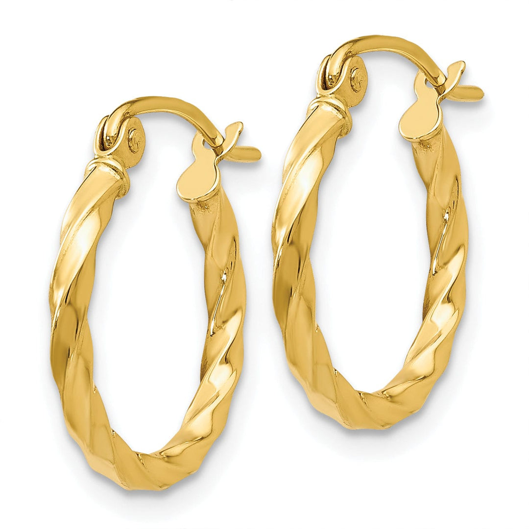 Lovely Rita's Earrings 14k Yellow Gold Twist Polished Hoop Earring