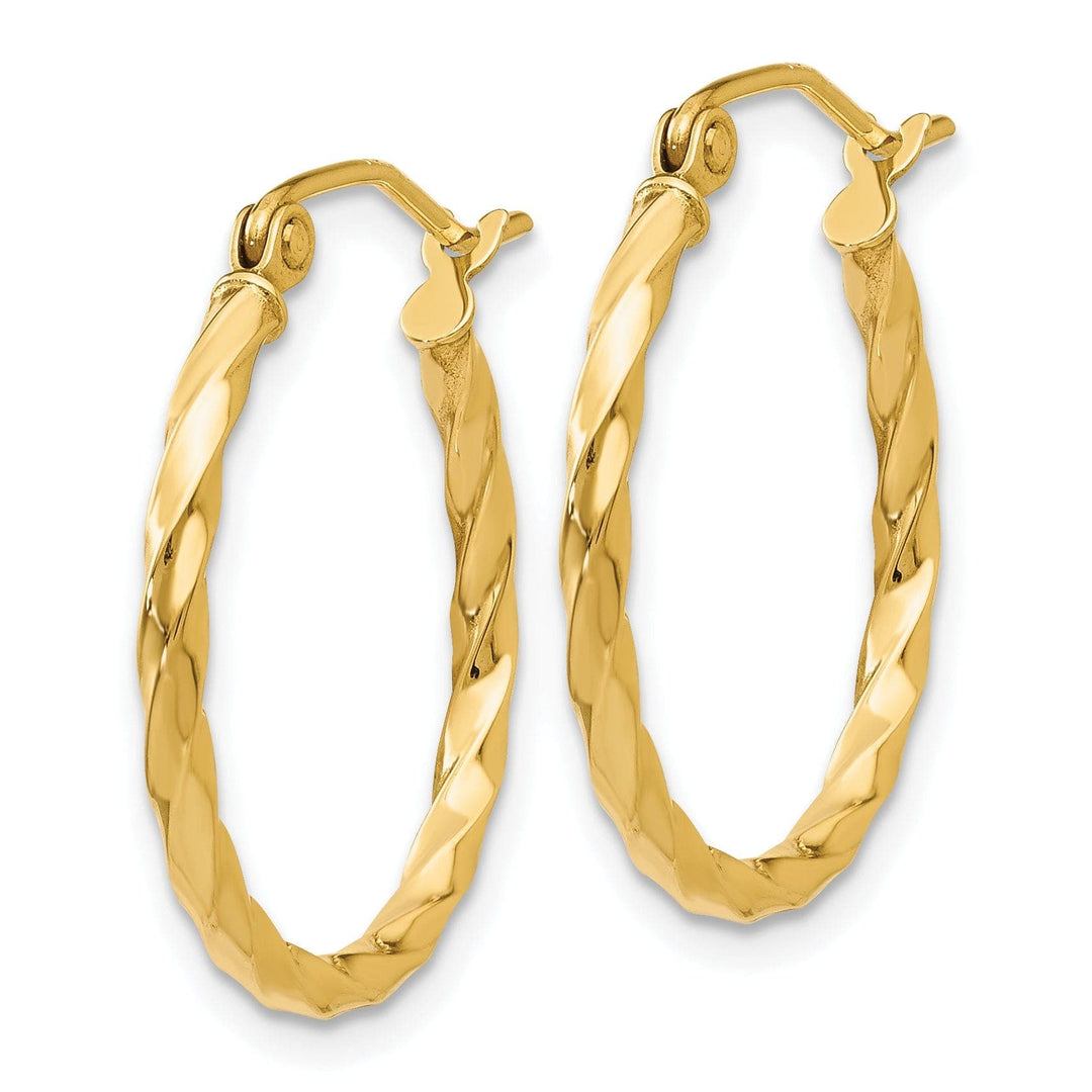 Lovely Rita's Earrings 14k Yellow Gold Twist Polished Hoop Earring