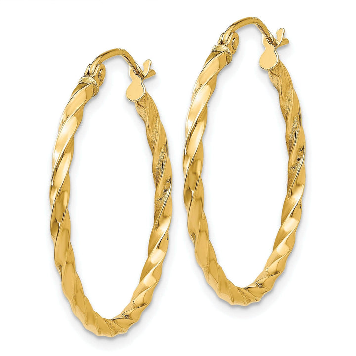 Lovely Rita's Earrings 14k Yellow Gold Twist Polished Hoop Earring
