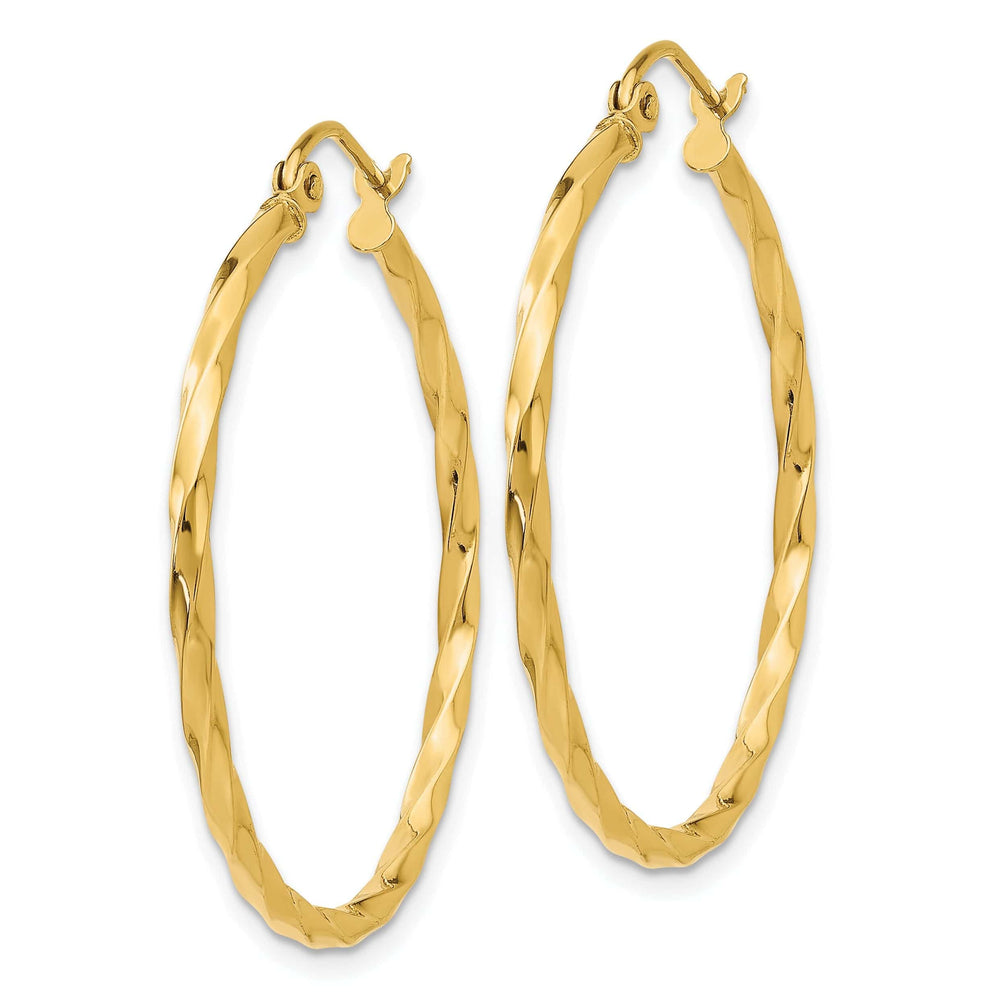 Lovely Rita's Earrings 14k Yellow Gold Twist Polished Hoop Earring