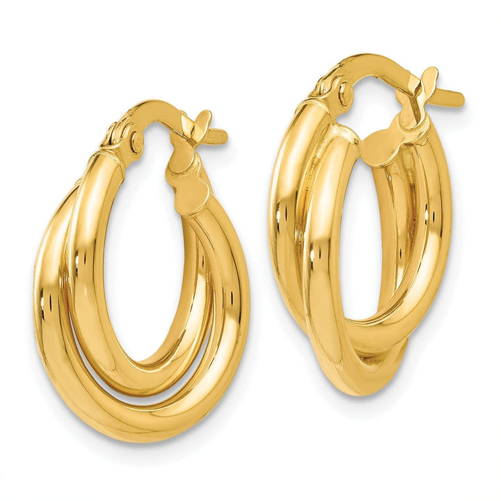 Lovely Rita's Earrings 14k Yellow Gold Twisted Double Hoop Earrings